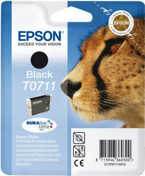 Epson Cheetah T071 DURABrite Ultra ink cartridge струйный картридж 1 шт Подлинный Черный C13T07114010