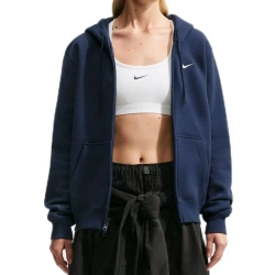 Женская Кофта теннисная Nike Studio Fleece Medium Weight Full Zip - midnight navy/sail