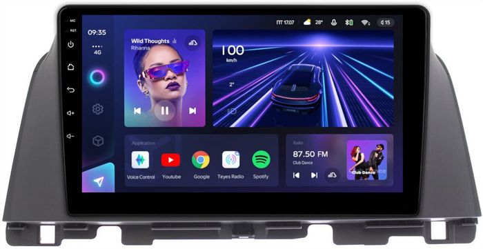 Магнитола для KIA Optima 4 2016-2020 (ШГУ монохром) - Teyes CC3L монитор 10" IPS на Android 10, CarPlay, 4G SIM-слот