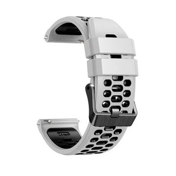 Ремешок двухцветный дышащий 24 мм для Suunto 9 Baro, Suunto 7, Suunto Spartan Sport силиконовый (Белый/черный)