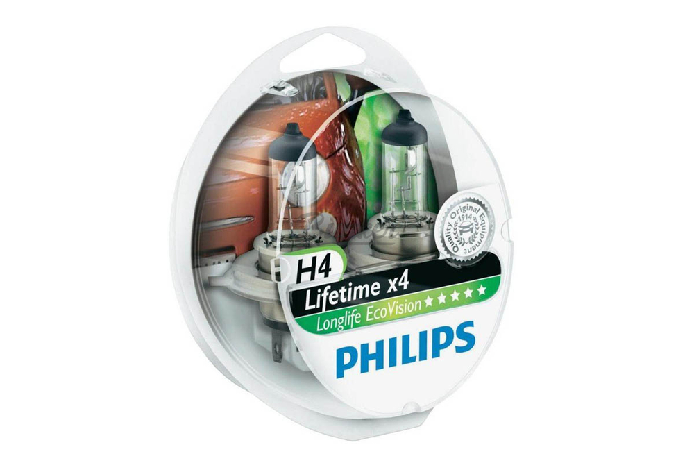 Галогеновые лампы Philips LongLife EcoVision H4,12V