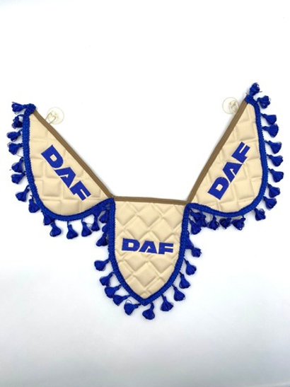 Вымпел тройной Daf (экокожа,бежевый с синей вышивкой)