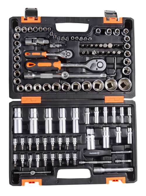 Набор инструментов, 1/2", 1/4", CrV, в кейсе 108 предметов Вихрь