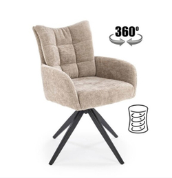 Стул HALMAR K540 бежевый/черный, поворотный