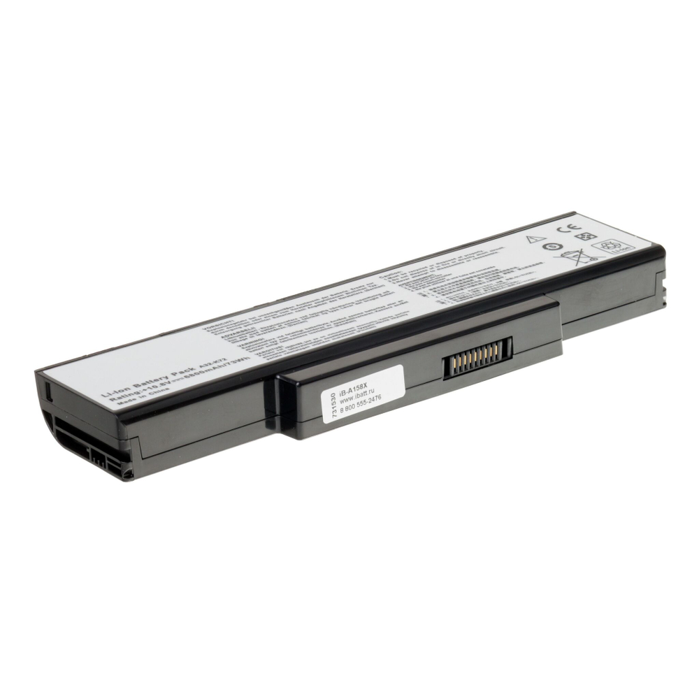 Аккумуляторная батарея iBatt 6800mAh для ноутбуков Asus A32-K72, A32-N71