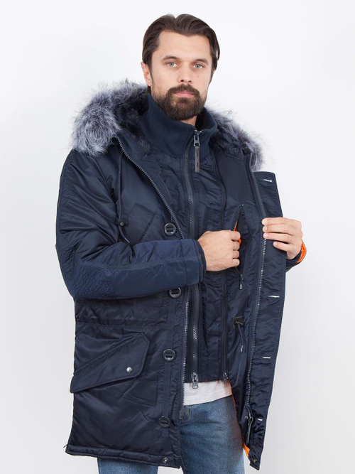 Куртка мужская зимняя Apolloget Everrest (т.синий/оранжевый - r.blue/orange)