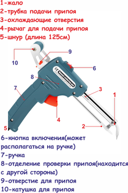 60 Вт Паяльник с автоподачей припоя