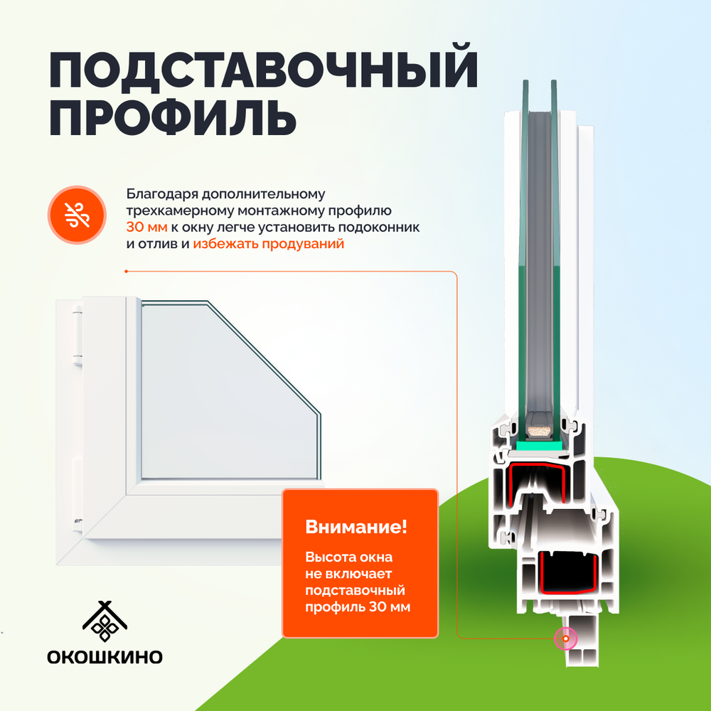 Пластиковая дверь балконная ПВХ, поворотно-откидная, однокамерный стеклопакет, GreenTech 58, белая.