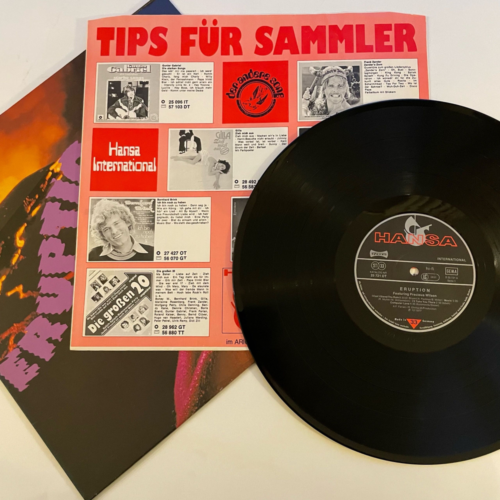 Винтажная виниловая пластинка LP Eruption, Precious Wilson Eruption (Германия 1977)