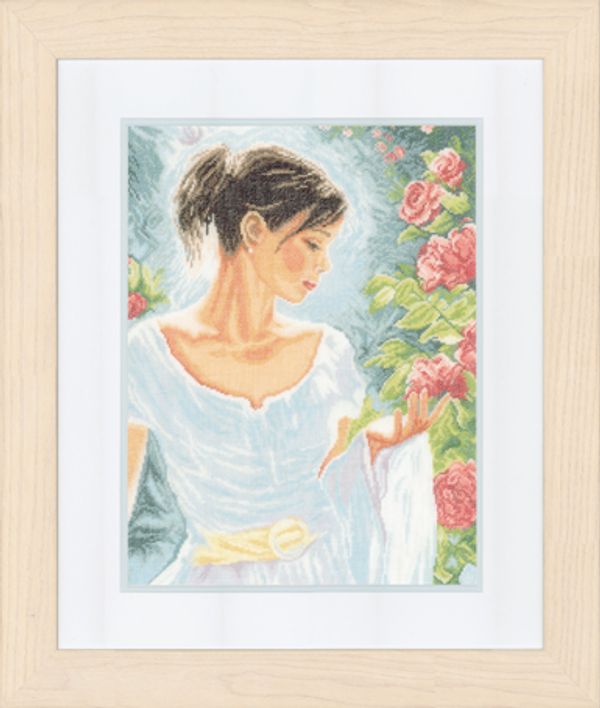 Набор для вышивания нитками Lanarte, Red flowers, 30х39 см