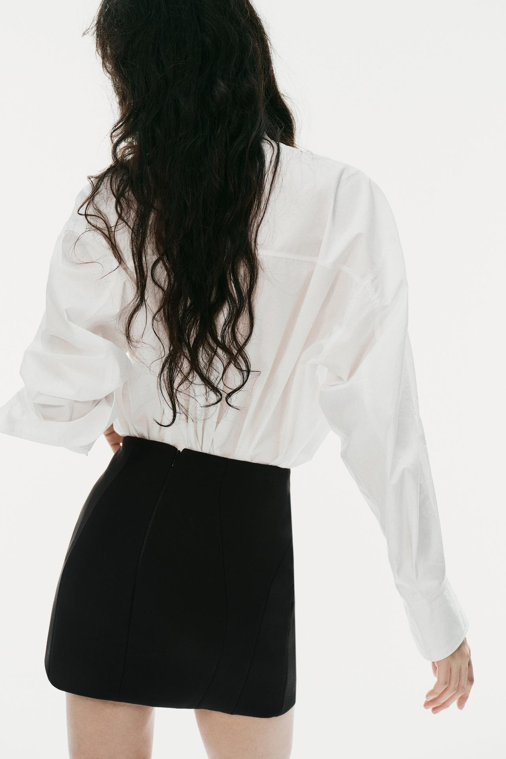 ZARA МИНИ-ЮБКА В КОРСЕТНОМ СТИЛЕ, ЧЕРНЫЙ