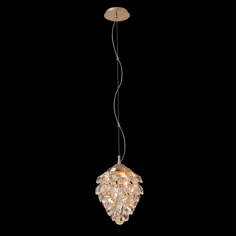 Светильник подвесной Crystal Lux CHARME SP2 GOLD/TRANSPARENT