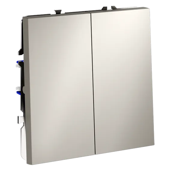 Переключатель проходной двухклавишный Voltum S70 Кашемир VLS020303