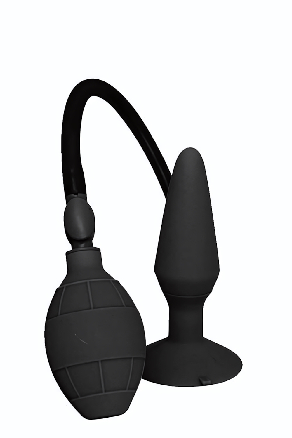 Чёрная анальная втулка с функцией расширения Large Inflatable Plug - 14,5 см. (Цвет: черный)