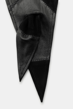 ZARA КОМБИНИРОВАННАЯ БАНДАНА ИЗ 100% СПИЛКА, ЧЕРНЫЙ