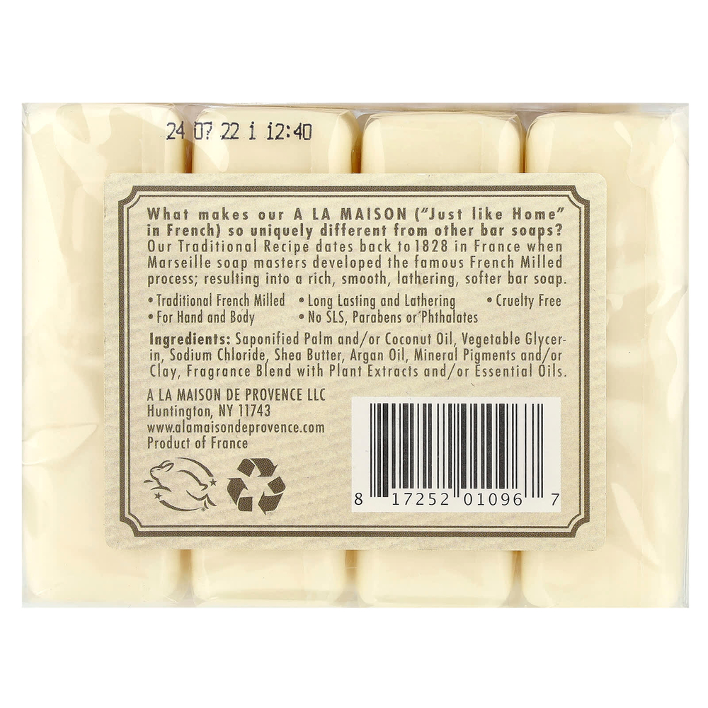 A La Maison de Provence, мыло для рук и тела, сладкий миндаль, 4 бруска по 100 г (3,5 унции)