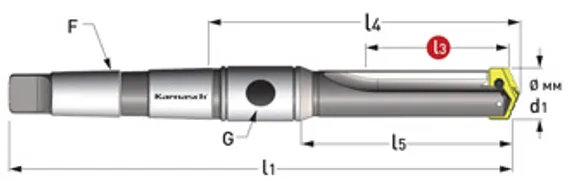 Корпус сверла со сменными пластинами Karnasch 9,5-11,0×31,8 мм, КМ2, ISO 296, арт. 22.1040.00318.0095