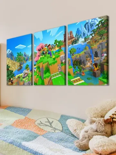 Модульная картина Minecraft, 150х70см