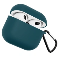Чехол для Airpods 3 Gurdini силиконовый с карабином Изумрудный