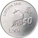 1,5 евро 2018 Литва "День физика"