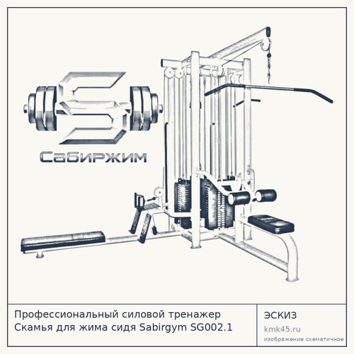 Профессиональный силовой тренажер Скамья для жима сидя Sabirgym SG002.1 vasilgym