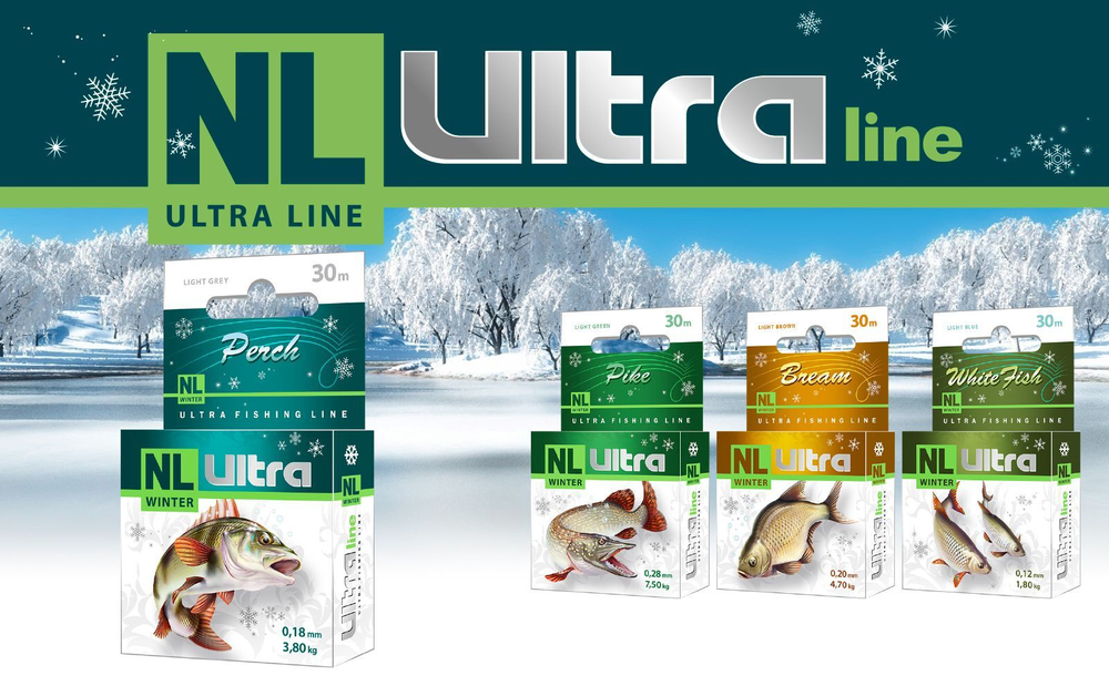 Полиэстровая леска NL ULTRA PERCH 30m зимняя 0,12 мм 3 шт