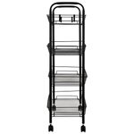 Этажерка (тележка) BOOMHOUSE (БУМХАУС) RC-004 4 яруса, на колесах, В84хШ42,5хГ25,5 см, металл, черная, 701457