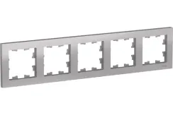 Рамка Systeme Electric ATLASDESIGN 5-постовая алюминий 38186