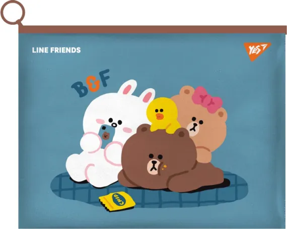 Qovluq \Папка-конверт Yes Line Friends Cony B6 на молнии