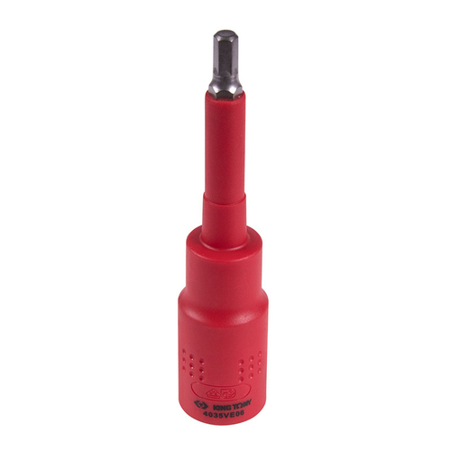 KING TONY (4035VE06) Насадка (бита) торцевая диэлектрическая 1/2", HEX, 6 мм, L = 120 мм