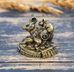 Фигурка мышка "Семейного благополучия", латунь, 3,7 х 2,9 см