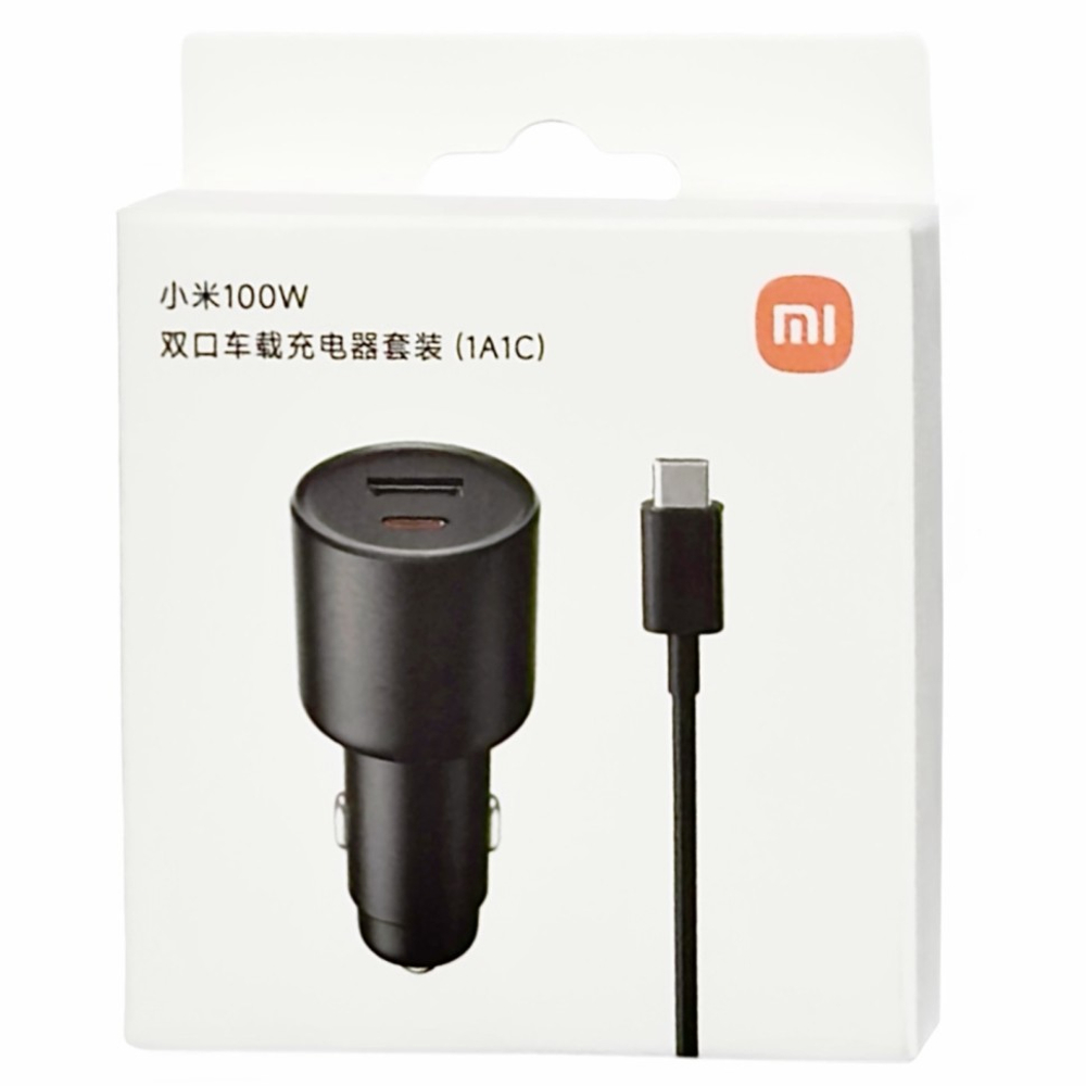 Автомобильное зар. устр. Xiaomi Car Charger 100W 1USB/1C с кабелем T-C на T-C MDY-16-ER черное