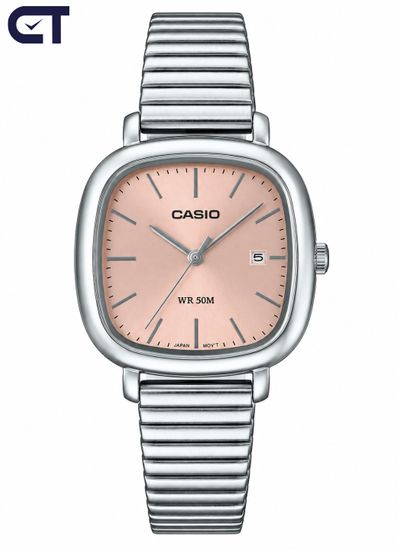 CASIO LTP-B166D-4A CASIO Collection женские наручные часы — розовый циферблат, прямоугольный корпус и водостойкость 50 м