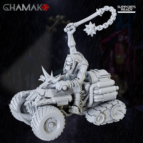 Orks Greenskins  Deffkilla Wartrike Байк орков №3 миниатюра для dnd, днд, pathfinder, фентези, Настольная игра, НРИ, Варгейм, РПГ
