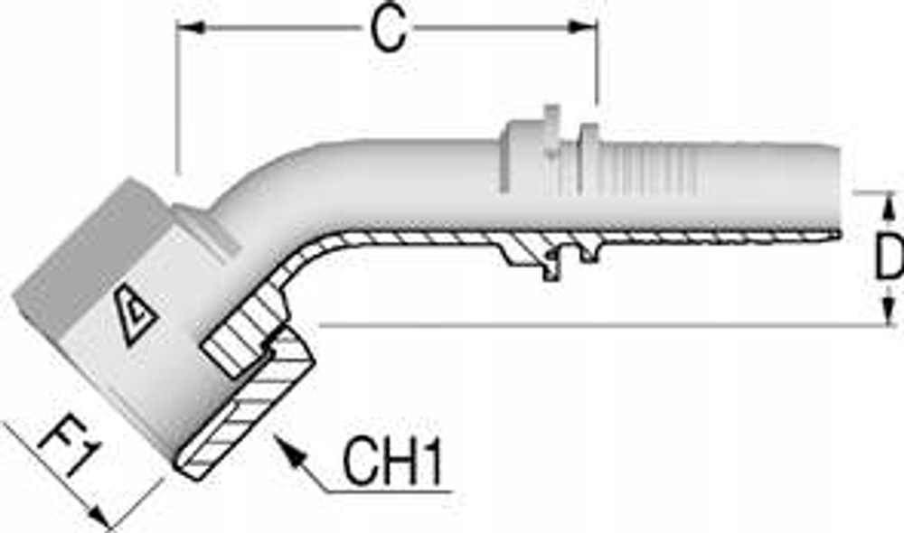 Фитинг DN 12 ORFS (Г) 13/16 (45)