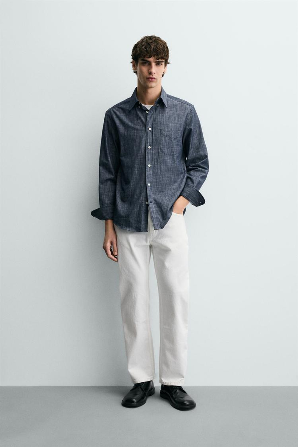 ZARA ДЖИНСЫ REGULAR FIT, БЕЛЫЙ