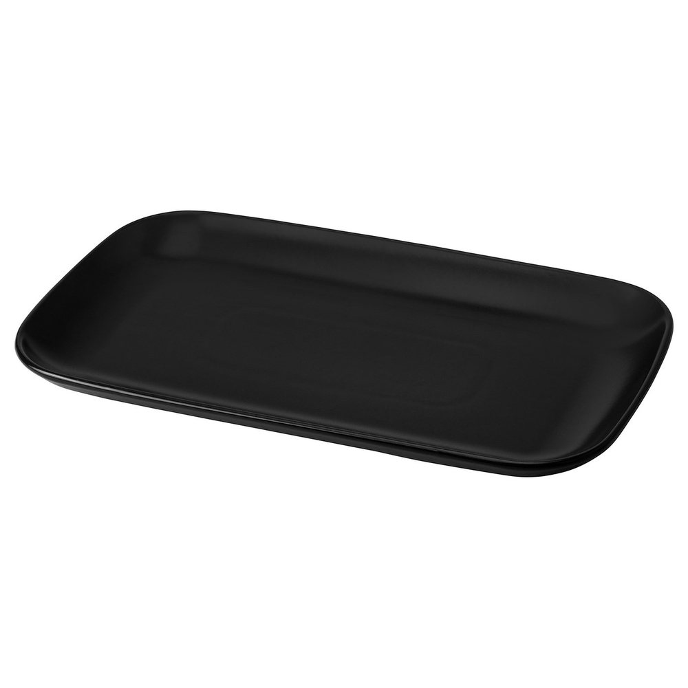 IKEA FÄRGKLAR  (ИКЕА ФЭРГКЛАР)  -  Тарелка - матовая тёмно-серая 30x18 см