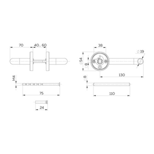Ручка раздельная FUARO R.DSS201-0203/19 (9х125 мм) нержавейка 201 /62443/