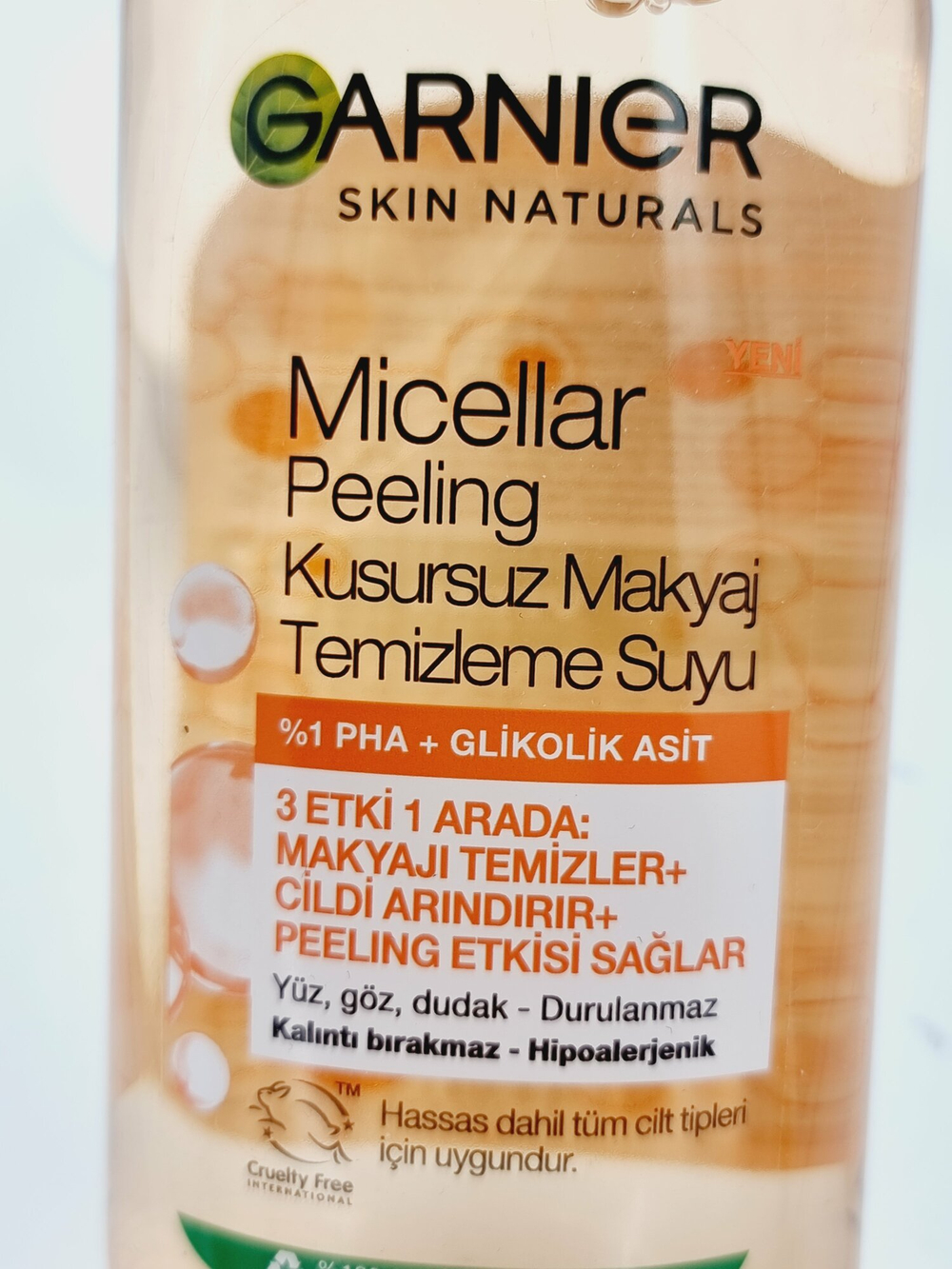 Garnier Мицеллярная вода с гликолевой кислотой с эффектом пилинга для снятия макияжа, очищения, 400 мл (Франция)