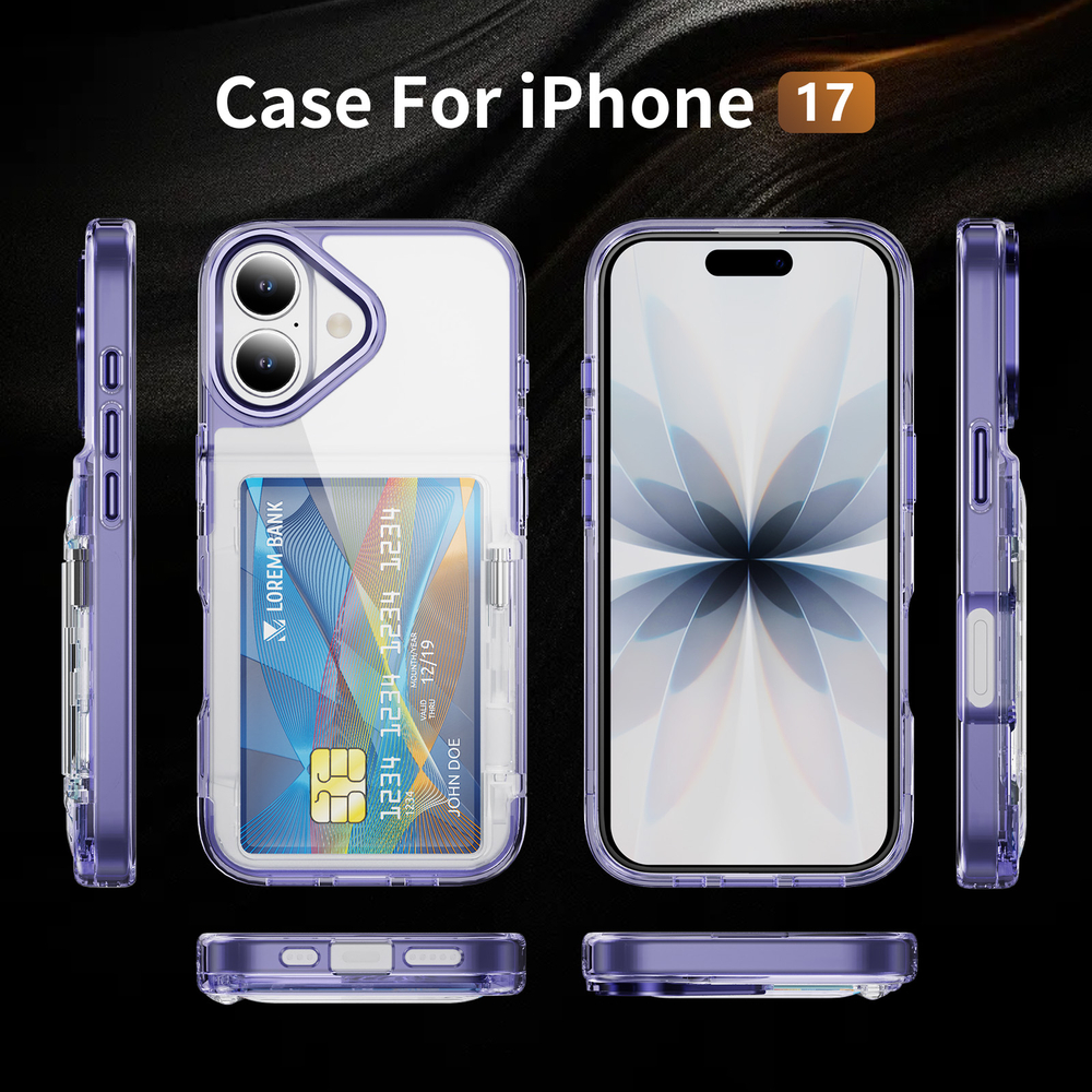 Прозрачный чехол Lumen Case с подставкой 2‑в‑1 и отделением для карт: iPhone 17