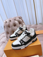 Черно-белые кроссовки LV Trainer унисекс премиум класса