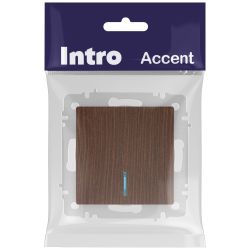 Выключатель Intro Accent 6-102-10 с подсветкой, 10А-250В, IP20, СУ, AL/CU, венге | Intro
