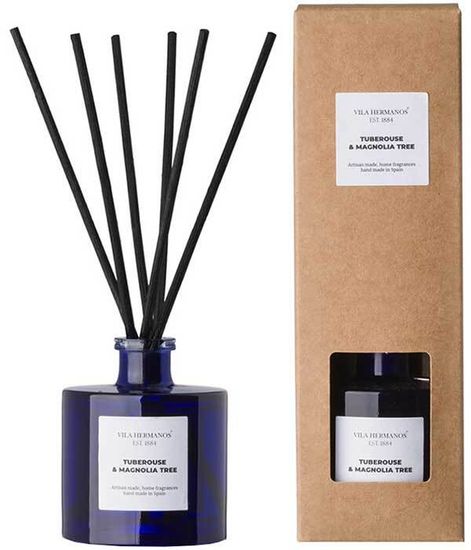 Tuberose & Magnolia Tree, аромадиффузор Apothecary cobalt blue Collection, Vila Hermanos