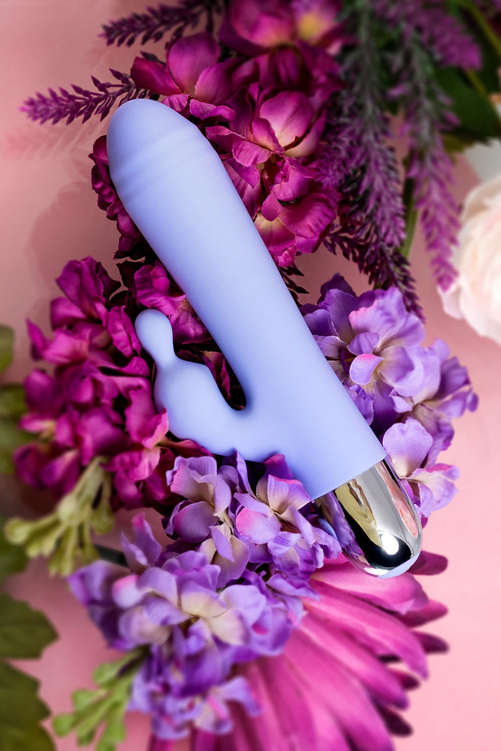 Вибратор с клиторальным стимулятором Flovetta Crocus фиолетовый 17,5 см