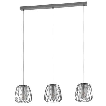 Подвесной светильник 3*E27 99706 дымчатый/черный FLORESTA Eglo