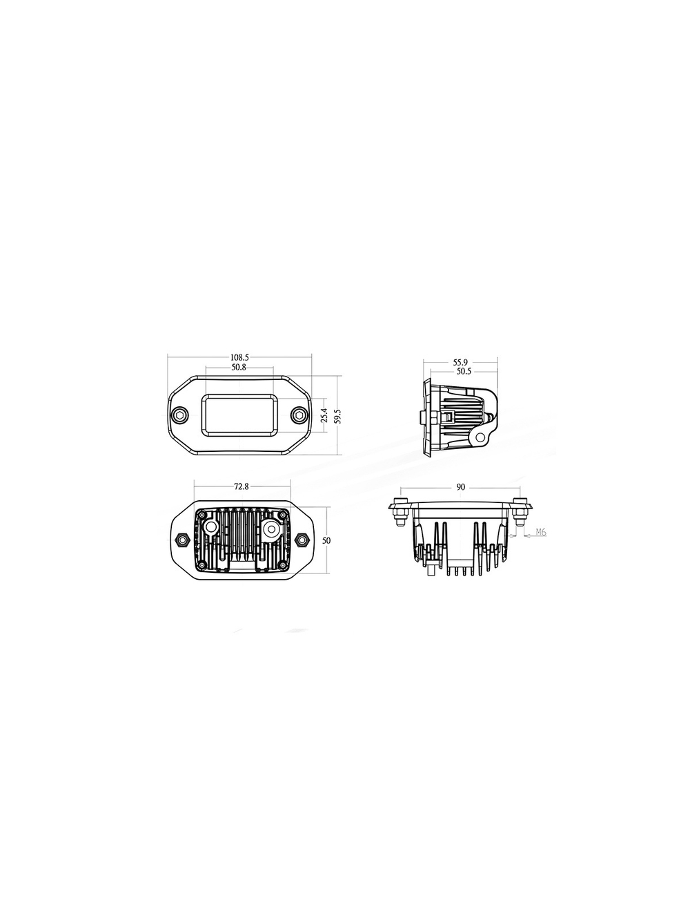 Светодиодные фары рабочего света AURORA 76x38 мм 20W комплект 2 шт