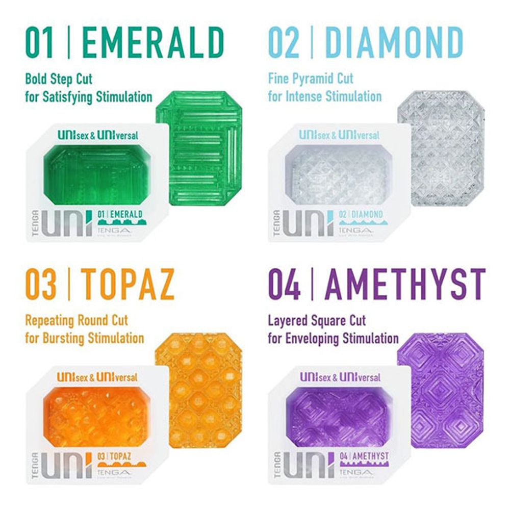 Набор из 4 мастурбаторов-стимуляторов Tenga Uni Variety Pack UNI-VP01(26)