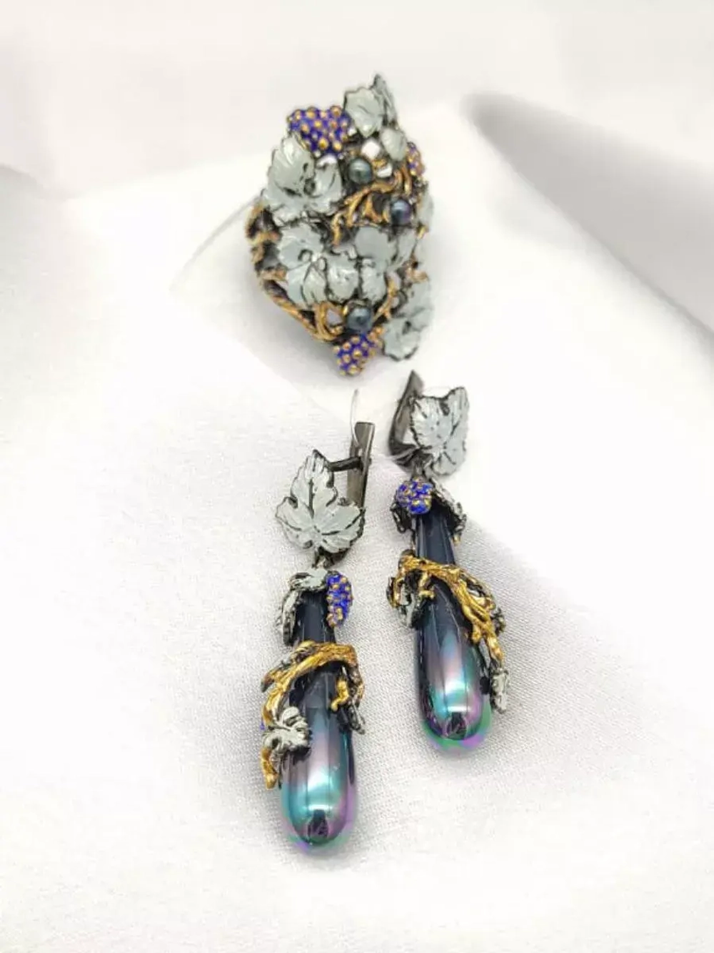 Серьги длинные серебро 925