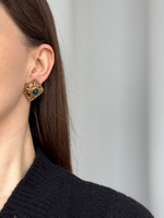 Клипсы с синими кабошонами Givenchy