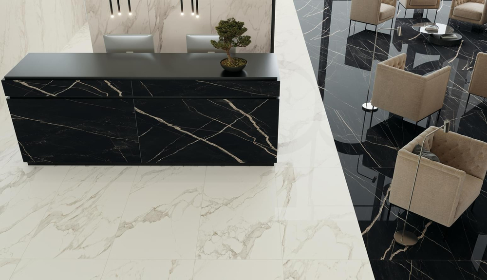 Atlas Concorde Russia Empire Calacatta Black Rett Lapp 60x120